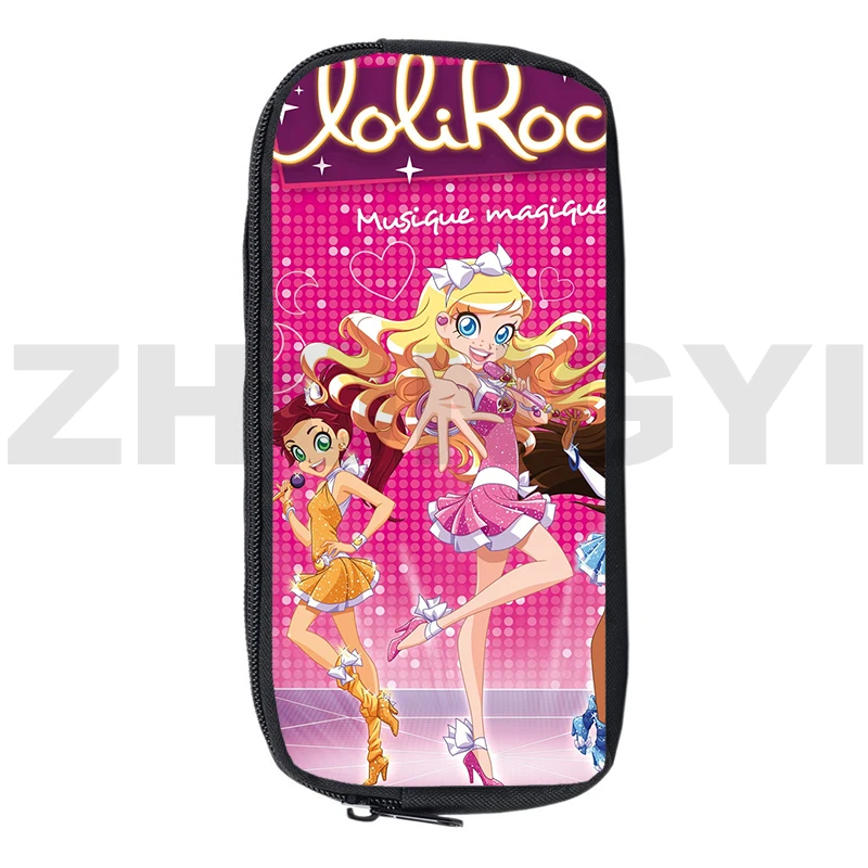 Kawaii Girls LoliRock Game School Supplies 3D Cartoon Printing LoliRockstar Pencil Case Hip Hop Music Makeup Bags Pencil Pouch