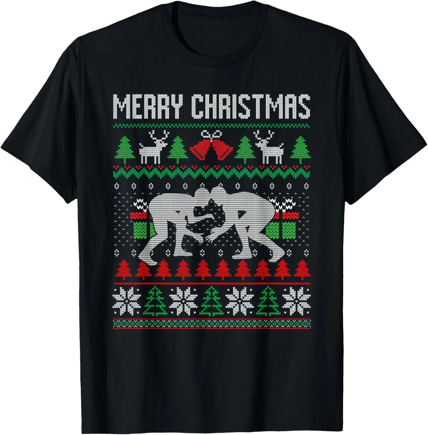 

Футболка Ugly Merry Christmas Wrestling Wrestler Santa Xmas Costume