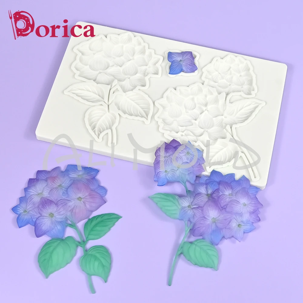 Hydrangea Flower Relief Design Silicone Mold Chocolate Fondant Mould DIY Resin Clay Model Cake Decorating Tools Kitchen Bakeware