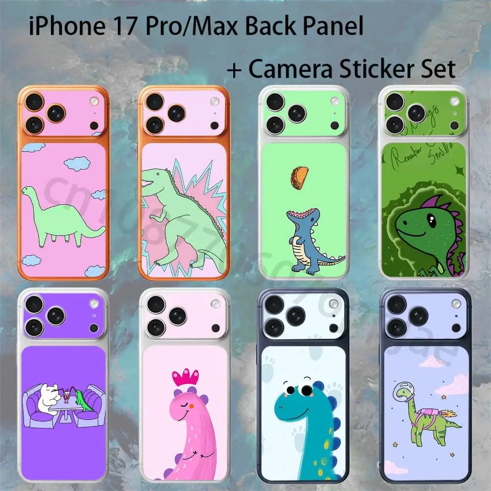 

Cartoon Dinosaur For iPhone 17pro/proMax Full body Back Cover Decal Skin Colorful Rear Protective Sticker Film