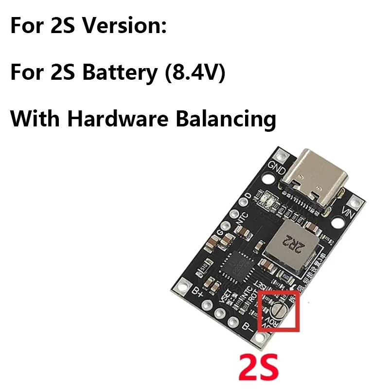 2S 3S Type-C USB BMS 15W 8.4V 12.6V 1.5A Lithium Battery Charging Boost Module With Balanced Support Fast Charge With Indicator 5