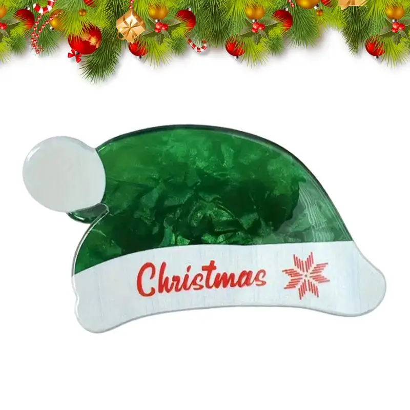 Noel Şapka Şekli Çene Klipsi Noel Saç Pençe Klipleri Karikatür Şapka Şekli Kısa ve Uzun Saç Güçlü Tutuş Kaymaz Pençe Çene