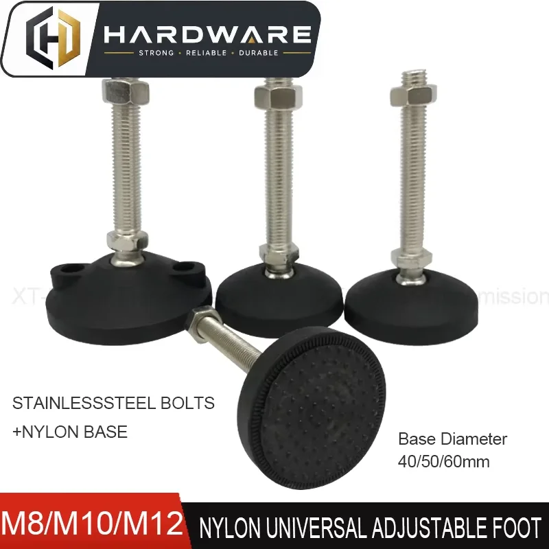 1-4Pcs M8 M10 M12Universal Joint Adjustable Furniture Leveling Feet Swivel Base Lathe Leg Pad Table Chair Adjust Leveler Foot
