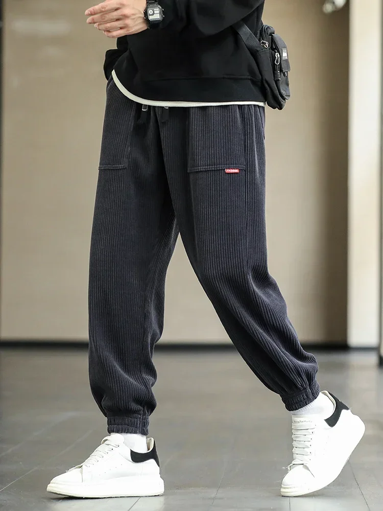 جديد الخريف الشتاء سروال قصير Sweatpants الرجال فضفاض ركض موضة الشارع الشهير فضفاض عادية سراويلي حريمي حجم كبير 8XL