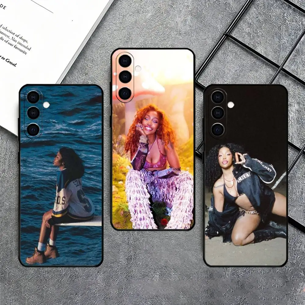 Singer SZA Lana Phone Case Black Silicone Soft For Samsung Galaxy A73,A72,A71,A70,A53,A52,A51