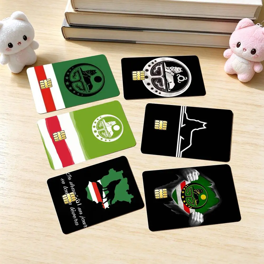 Chechnya Flag C-Chechen Wolf  Credit Card HD Stickers Game Card Decal Small Chip Waterproof Sticker Gift