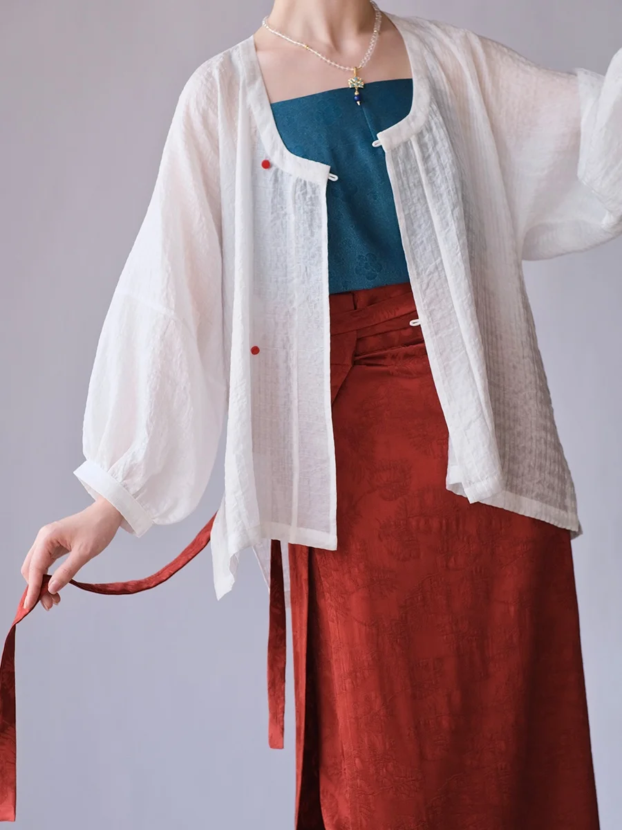 

Ele Two-Piece Hanfu Skirt Set U-Ne Commuter Sle Women's Faionable And Comfortable Daily Wear Summer Collection