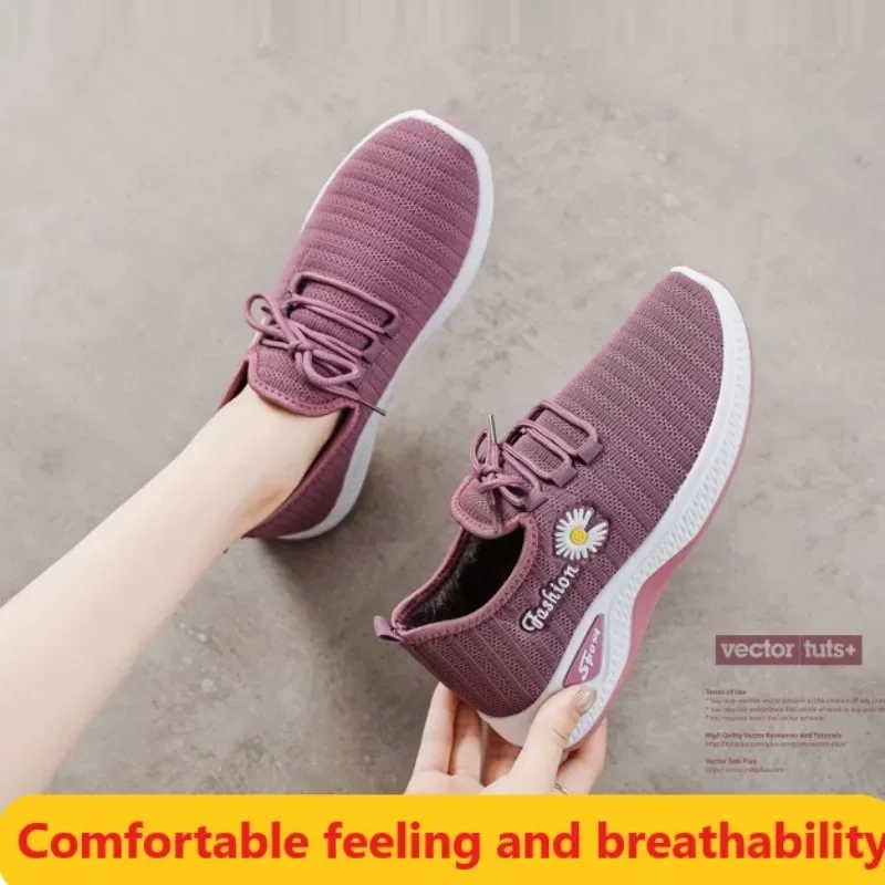 Zapatillas ligeras para correr para mujer, zapatillas deportivas para adultos, zapatos de red, cómodas zapatillas de deporte de suela blanda, zapatos individuales informales transpirables para mujer