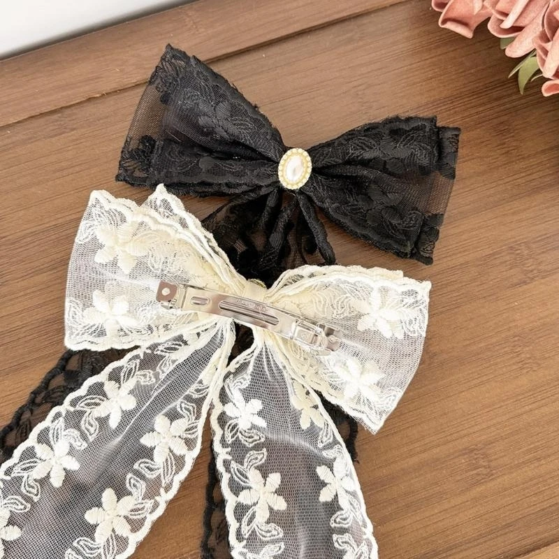 

Lace Hair Clip Bowknot Trend Headwear Sweet Balletcore Hairpin Women 15UB