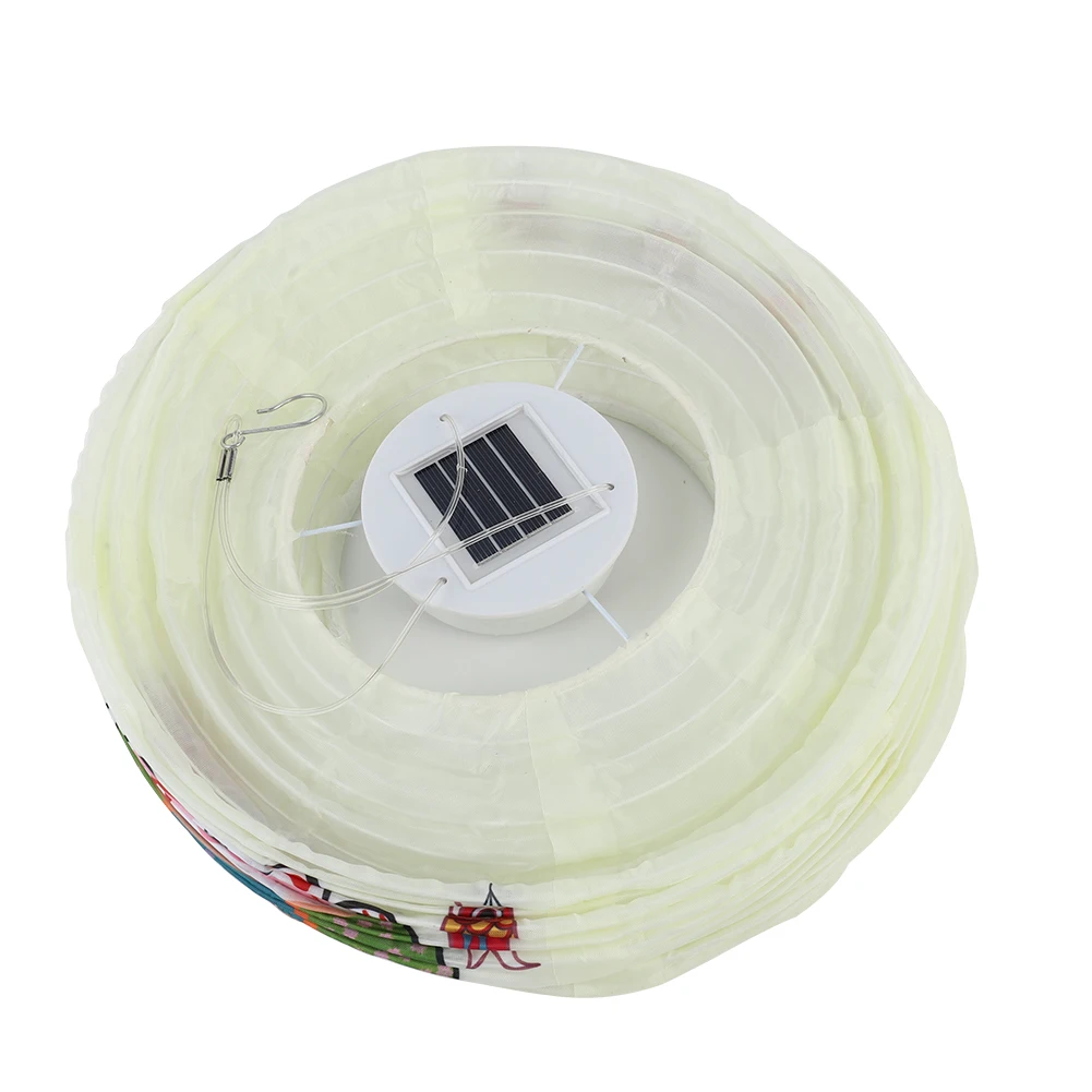 10Inch Lồng Đèn Sân Vườn Năng Lượng Mặt Trời Ánh Sáng Ngoài Trời Lồng Đèn Vải In Đèn Năng Lượng Mặt Trời Trang Trí Đám Cưới Chống Nước Ngày Lễ Chiếu Sáng 25Cm