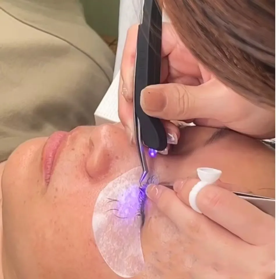 Ultraviolet UV Tweezers Eyelash Extension Grafting Curing Lamp with Press Switch Rechargeable