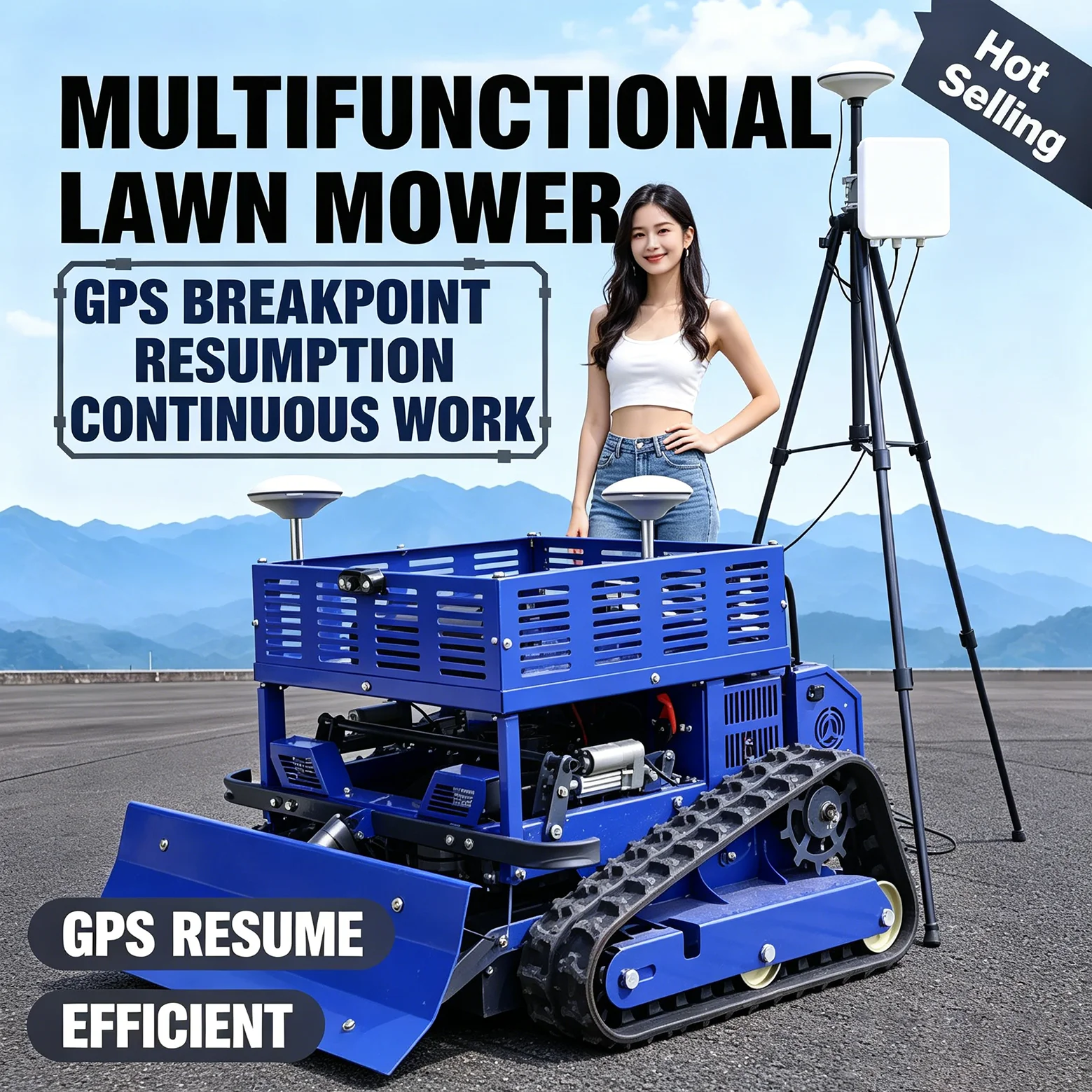 

Профессиональная газонокосилка с дистанционным управлением, четырехтактным двигателем, для эффективной стрижки и многофункциональной работы на любой местности.