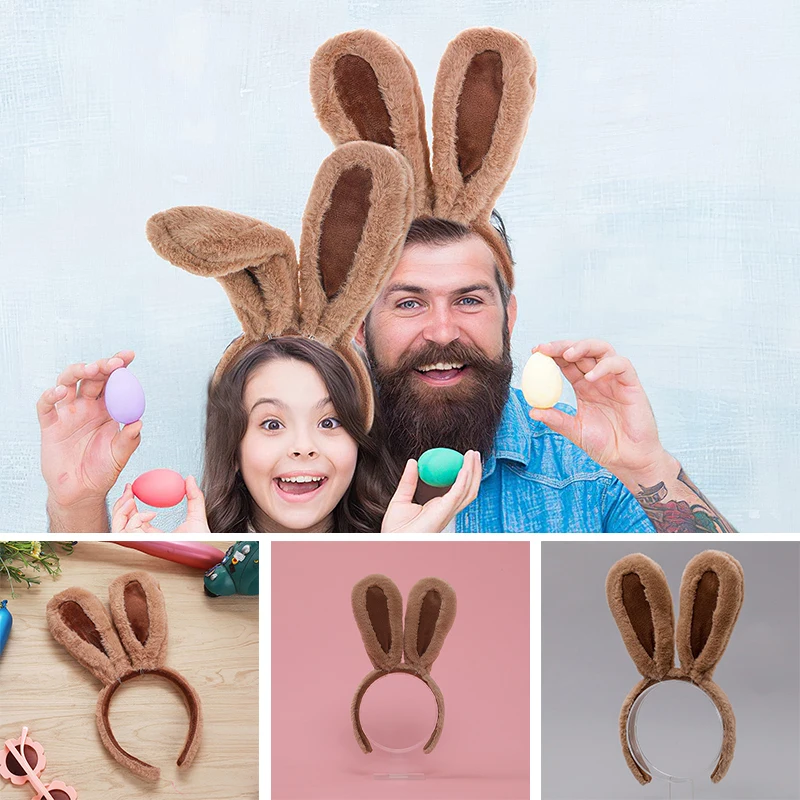 Rabbit Ear Hair Bands Camel Brown Rabbit Ears Hair Accessories Hair Bands Handmade Rabbit Ear Hair Bands