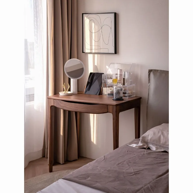 dressing desk, simple computer desk, black walnut retro bedroom small apartment dressing table