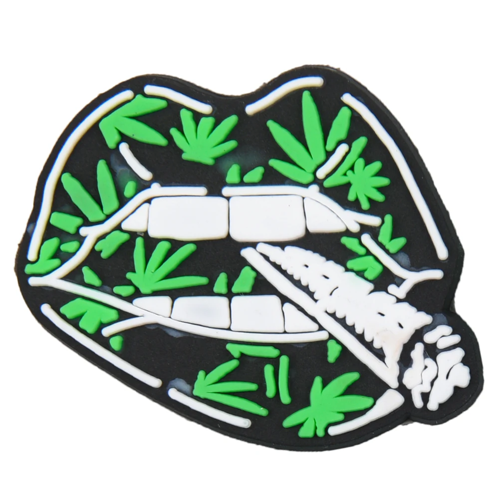 New Arrival Jamaica Flags Weed 420 Shoe Charms Green Lips Football Shoe Decoration Cigarette Clog Charms Party Favor