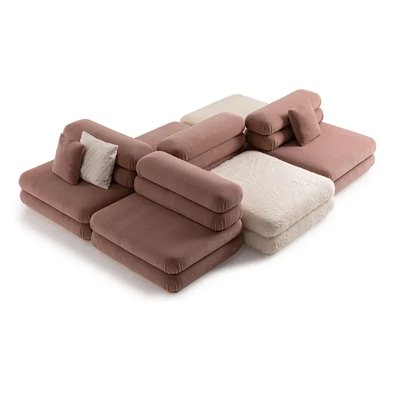 Italian Minimalist Lasagna Fabric Sofa Light Luxury Module Island Sofa