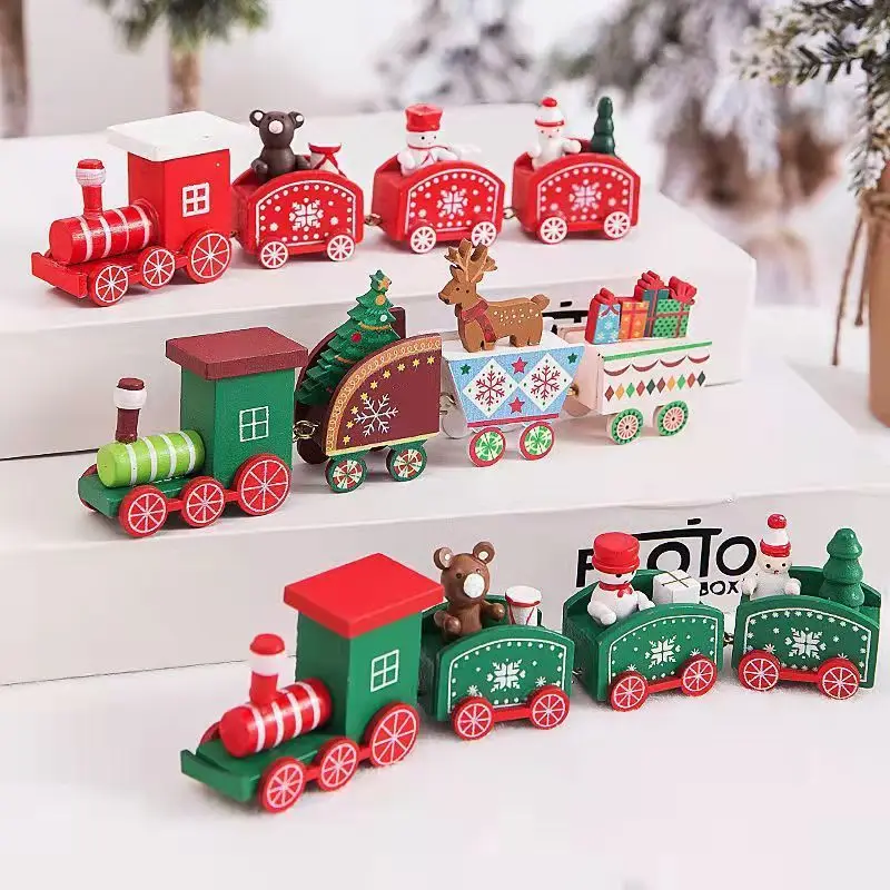 Wooden Train Christmas Ornaments Toys for Kids Merry Christmas Party Table Decoration Xmas Gift Noel Natal Navidad New Year 2025