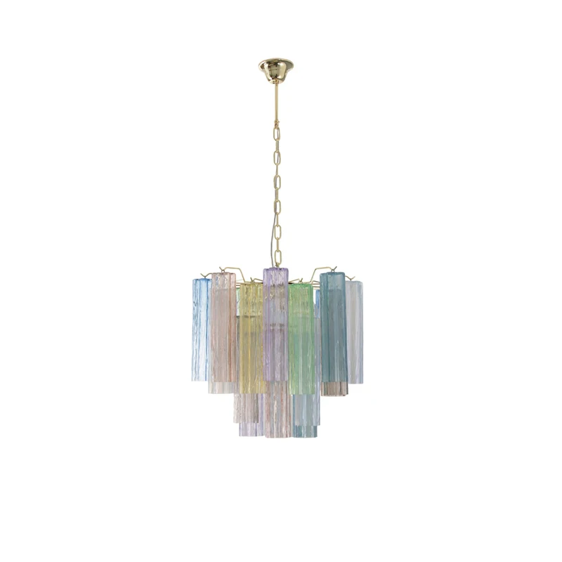 

Happy Life Colorful Glass Murano LED 2025 Chandelier Lighting Hanging Lamps Lustre Suspension Luminaire Lampen For Living Room