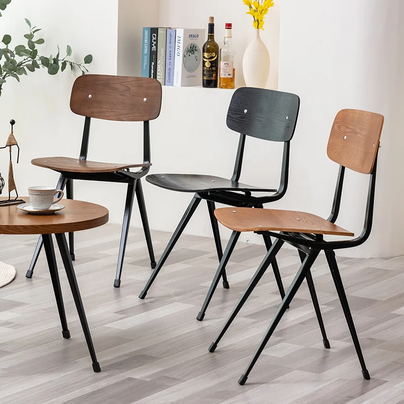   Iron Art Dining Chair Industrial Wind Nordic Retro Study Office Desk Stool Stylish and Durable Unique Aesthetic