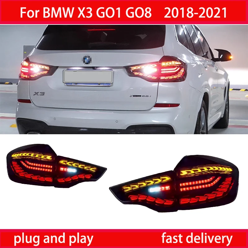 Задние фонари автомобиля для BMW X3 G01 G08 Светодиодный задний фонарь в сборе для моделей 2018-2021 гг. - модификация сигнальных огней и стоп-сигналов Задние фонари автомобиля для BMW X3 G01 G08 Светодиодный задний фонарь в сборе для моделей 2018-2021 гг. - модификация сигнальных огней и стоп-сигналов