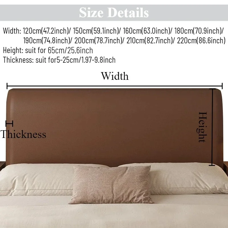 2026 Leather Bed Headboard Cover Technology Cloth Waterproof Bed Head Cover All-inclusive Bedside Protector Slipcovers Bedroom