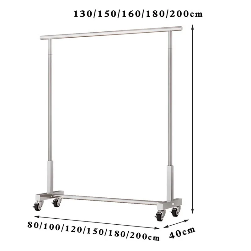 Stainless steel clothing store display rack hanger floor side hanger display rack women's clothing household bold shelf with