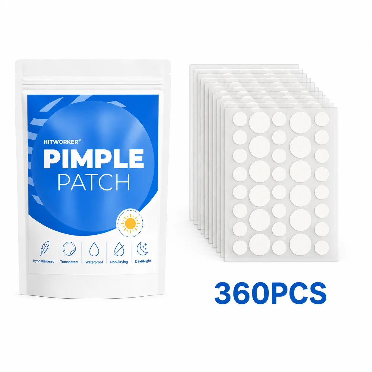 360 Patchs Hydrocolloïdes Transparents pour Boutons, Patchs de Beauté pour Usage Jour et Nuit, Couvre-Boutons Facilement Décollables
