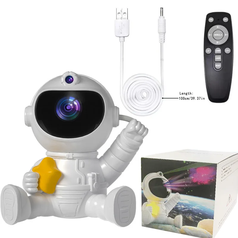 ShinyYing Astronaut Projector Light, USB Night Lamp with 8 Nebula Modes, Remote Control Spaceman LED Decor Bedro