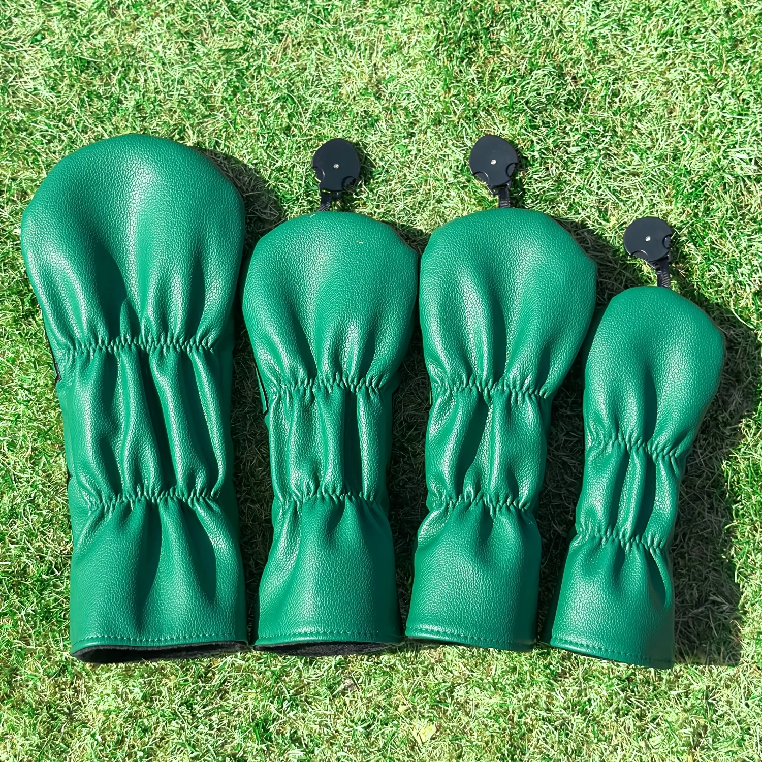1pc/4pcs Driver/Fairway/Hybrid Headcovers Set - Green Crown & Cheese Pattern Golf Club Head Covers, Premium PU, image 5