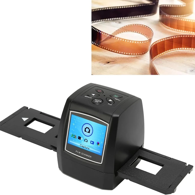 Digital Film&Slide Scanner, Converts 35Mm 135Mm Color Black White Negative Film Slide To Digital JPEG Into Card Durable US Plug