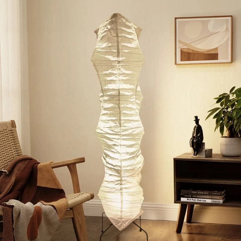 

Noguchi Akari Wabi Sabi Стиль Торшеры Спальня Прикроватная тумбочка Гостиная Кабинет Проживание в семье Японский фонарь из рисовой бумаги Стоячие светильники