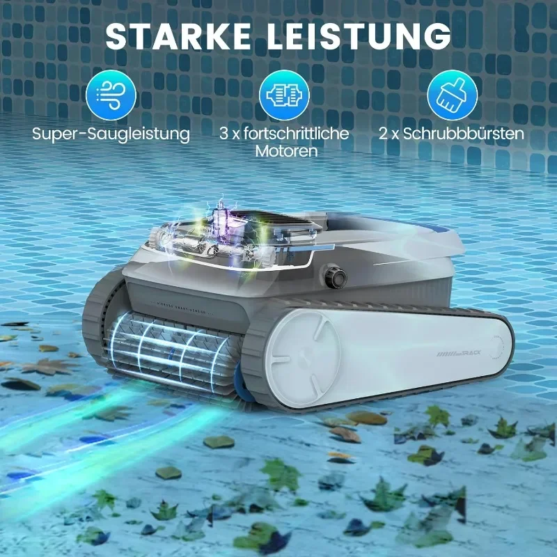 Robotic Pool Cleaner, Pool Vacuum for Inground Pools and Above Ground Pools, Wall-Climbing Pool Robot Vacuum Smart Navigation