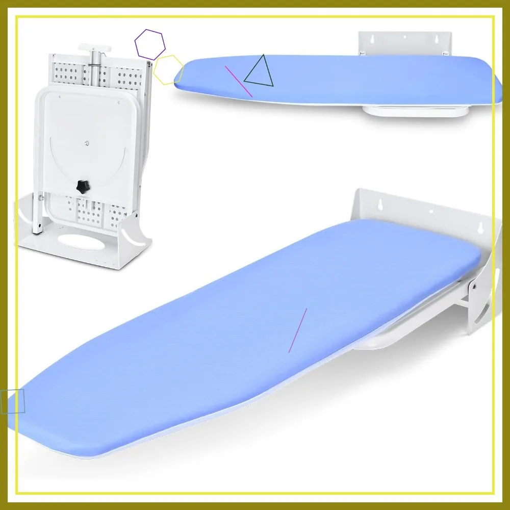 

Wall Mounted Ironing Board 38.7x12", 180° Swivel, Heavy Duty with Heat Resistant Cover, Space Saving Foldable for Home Laundry