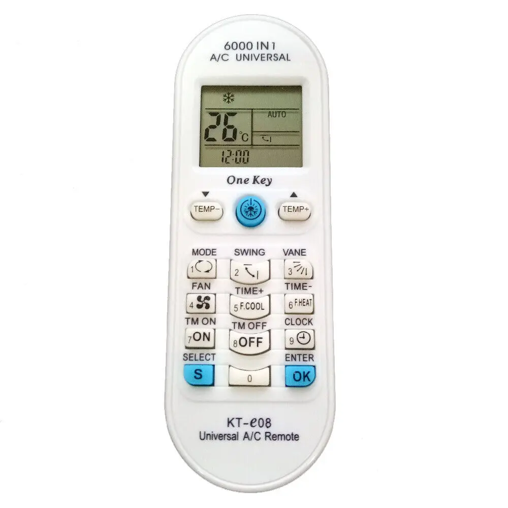 Universal AC Remote Control KT-e08 For Toshiba Sanyo 6000 in 1 Air Conditioner