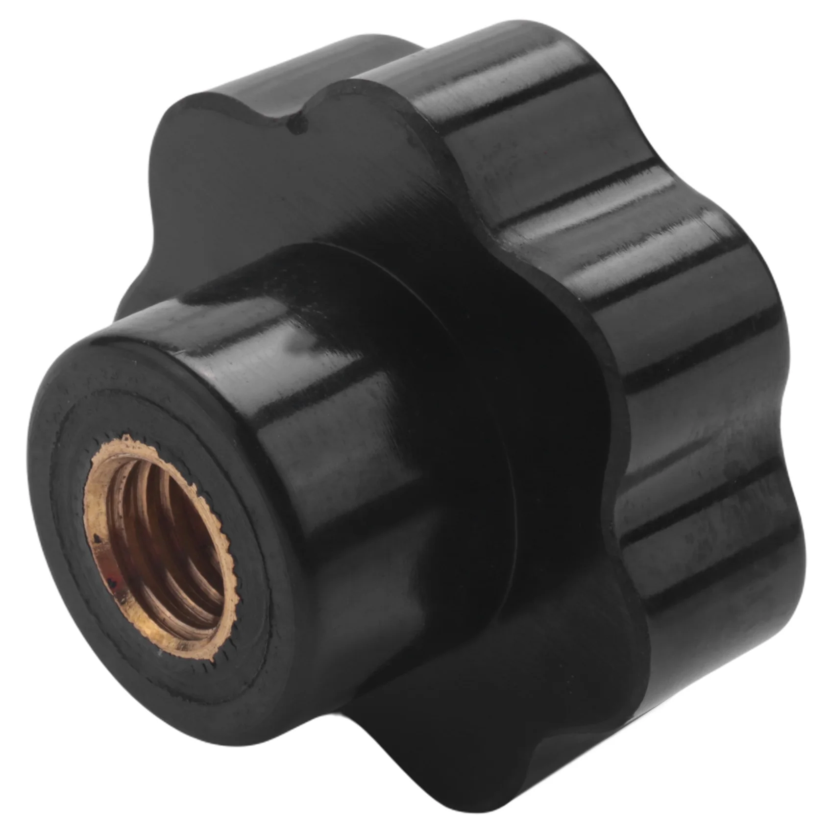 A11I 3 ชิ้น M10 10 มิลลิเมตร Dia ด้ายพลาสติกสีดํา Star Head Clamping Knob Grip