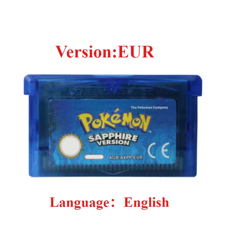 Nieuwe Pokemon GBA 6 Talen Game Card 32 Bit Video Game Console Cartridge FireRed LeafGreen Ruby Sapphire Voor DS/NDS/GB speelgoed Gift