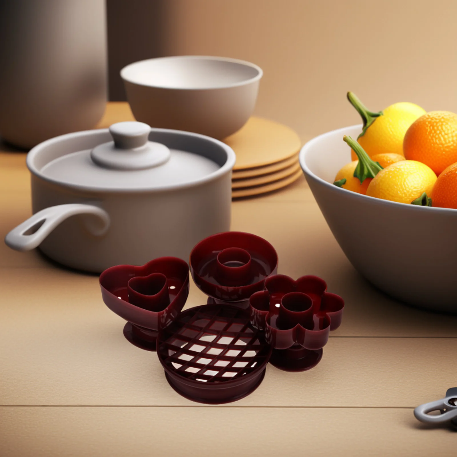 

4Pcs Useful Craft Molds Practical Baking Tools for Doughnuts Bread Cakes Cookies Healthy and Safe Material DIY