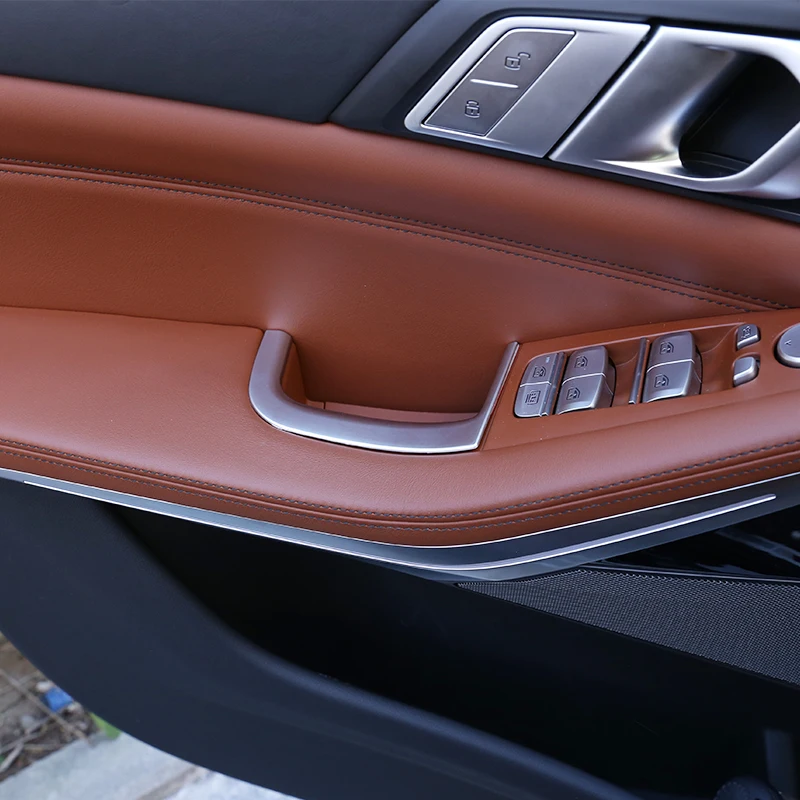 Caja de almacenamiento para Reposabrazos de coche, Marco embellecedor para puerta de BMW X5, G05, X7, G07, 2019-2022, ABS cromado, accesorios interiores