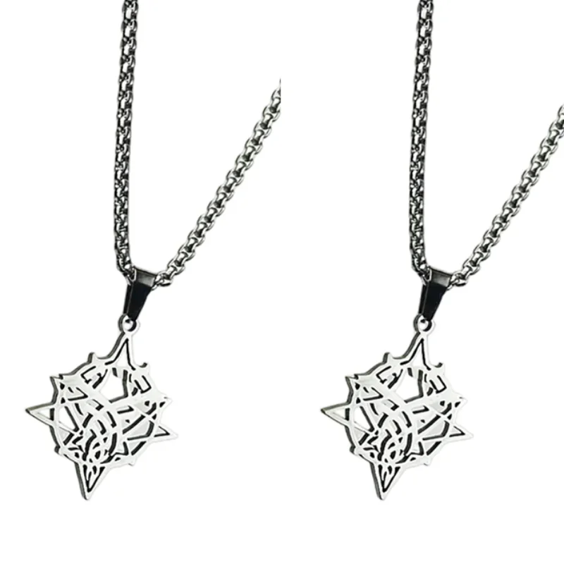 Lord of The Mysteries Necklace Man Simple Necklaces Women Ladies Pendant Girls Jewelry Silver Color Stainless Steel Collares