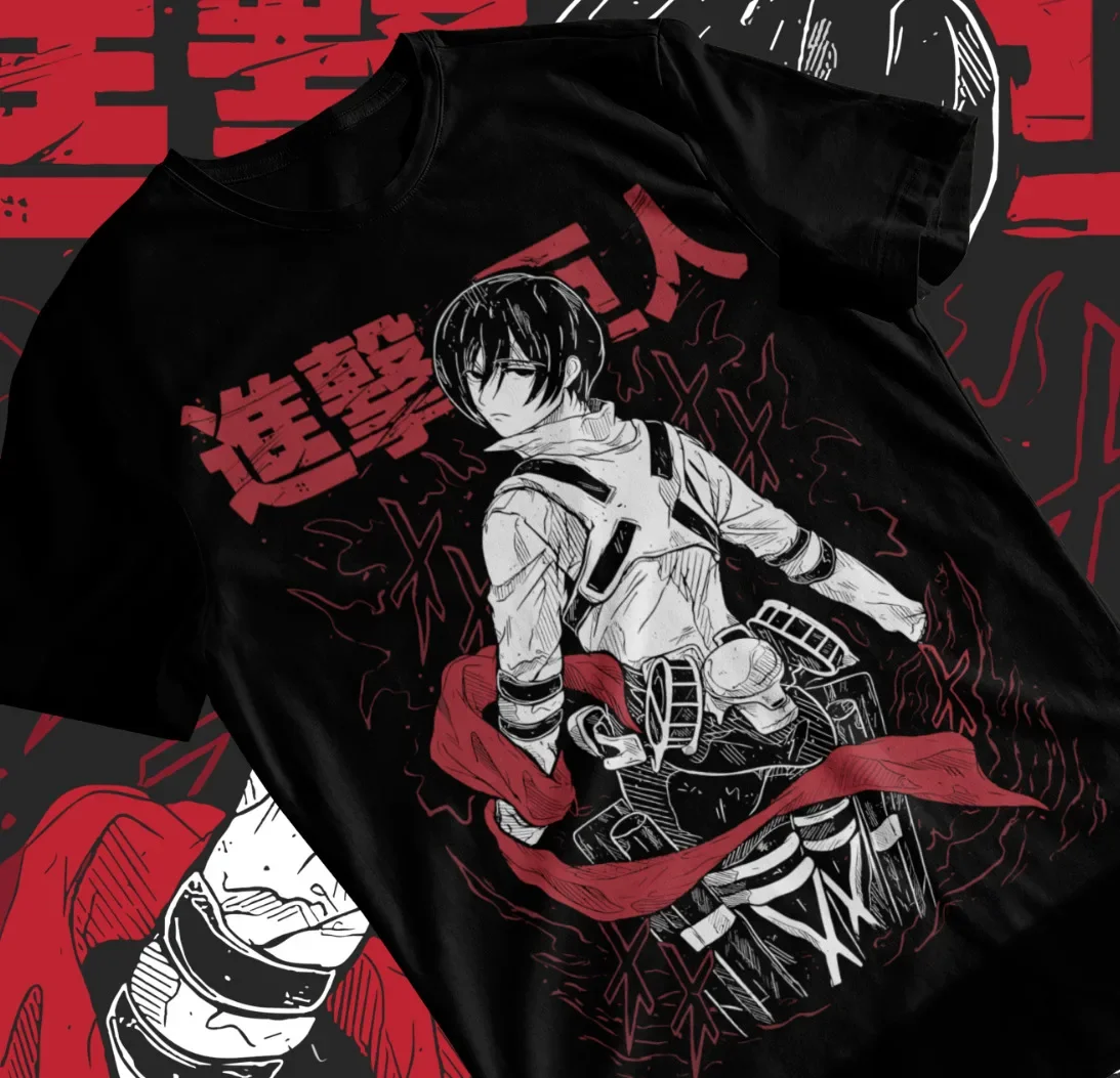 T-Shirt Attack on Titan Ackerman Levi Shingeki No Kyojin Anime Soft Tee