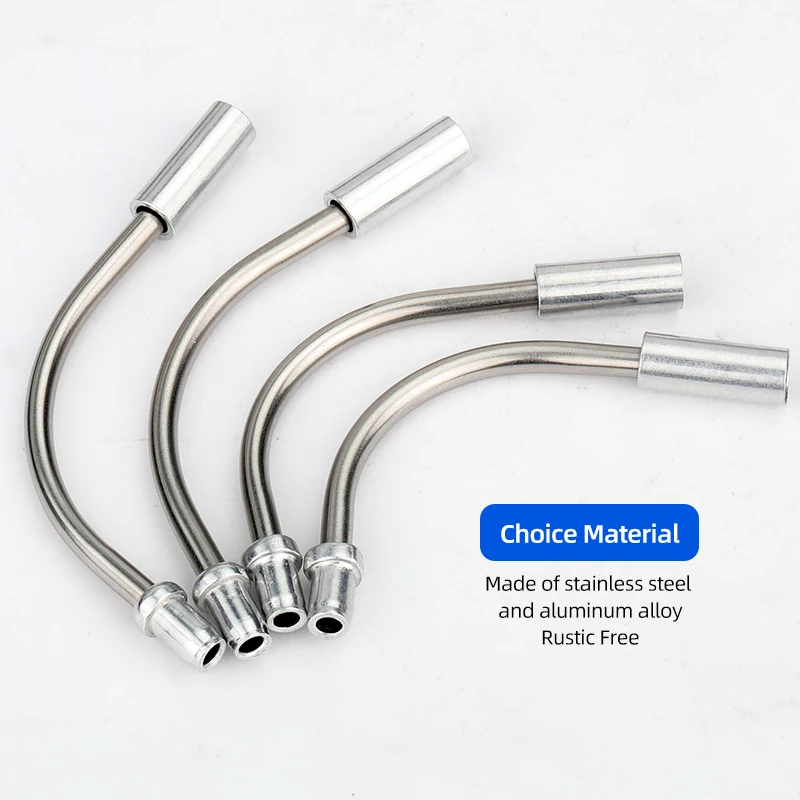 2-10PCS Bike V-Brake Cable Guide Tube 90-110 Angle Optional W/ Rubber Sleeve Stainless Steel Pipe Bicycle Accessories
