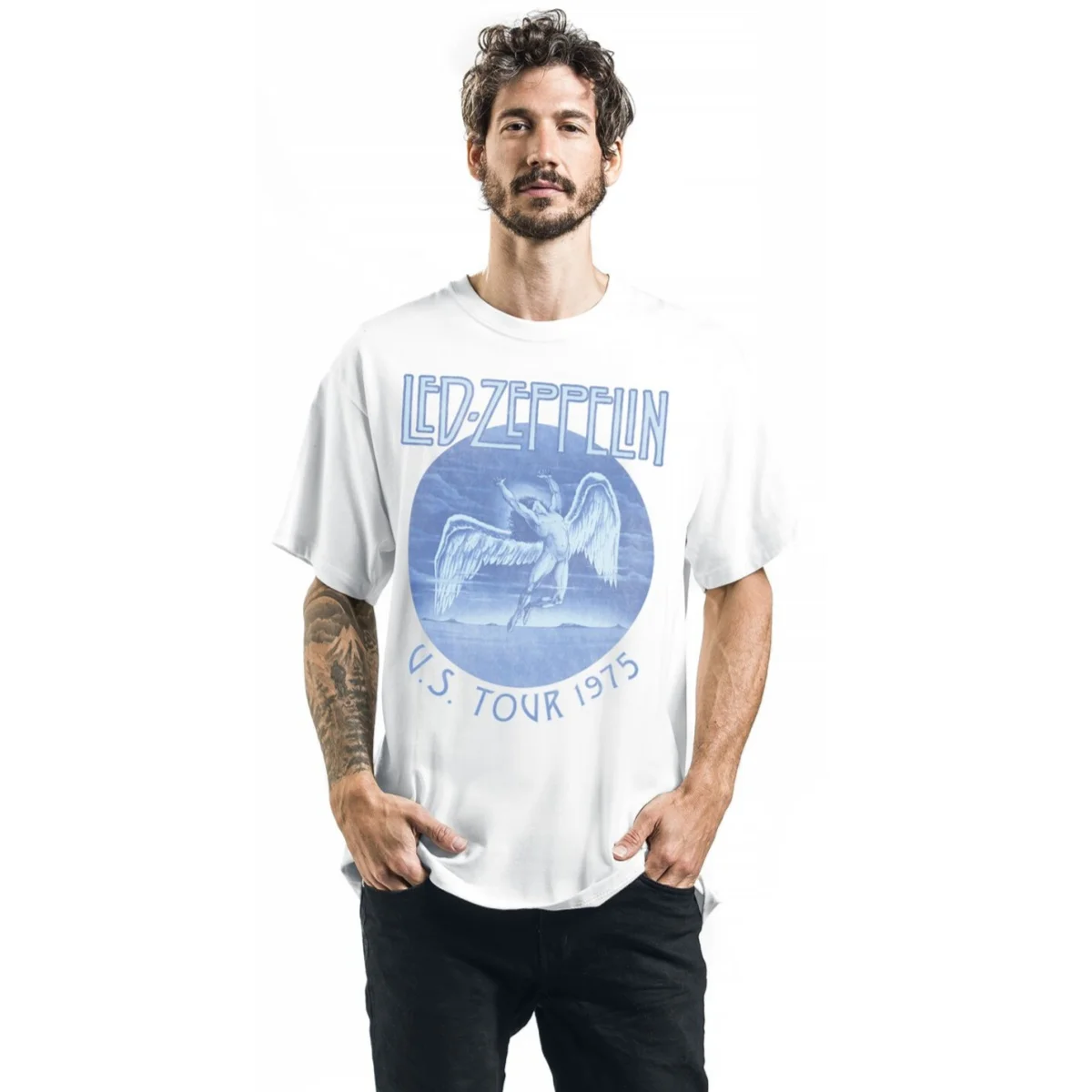Top Led Zeppelin Graphic Cotton T-shirt Unisex Summer Short Sleeve Fashion Brand Tee Luxury Casual Vintage Tees