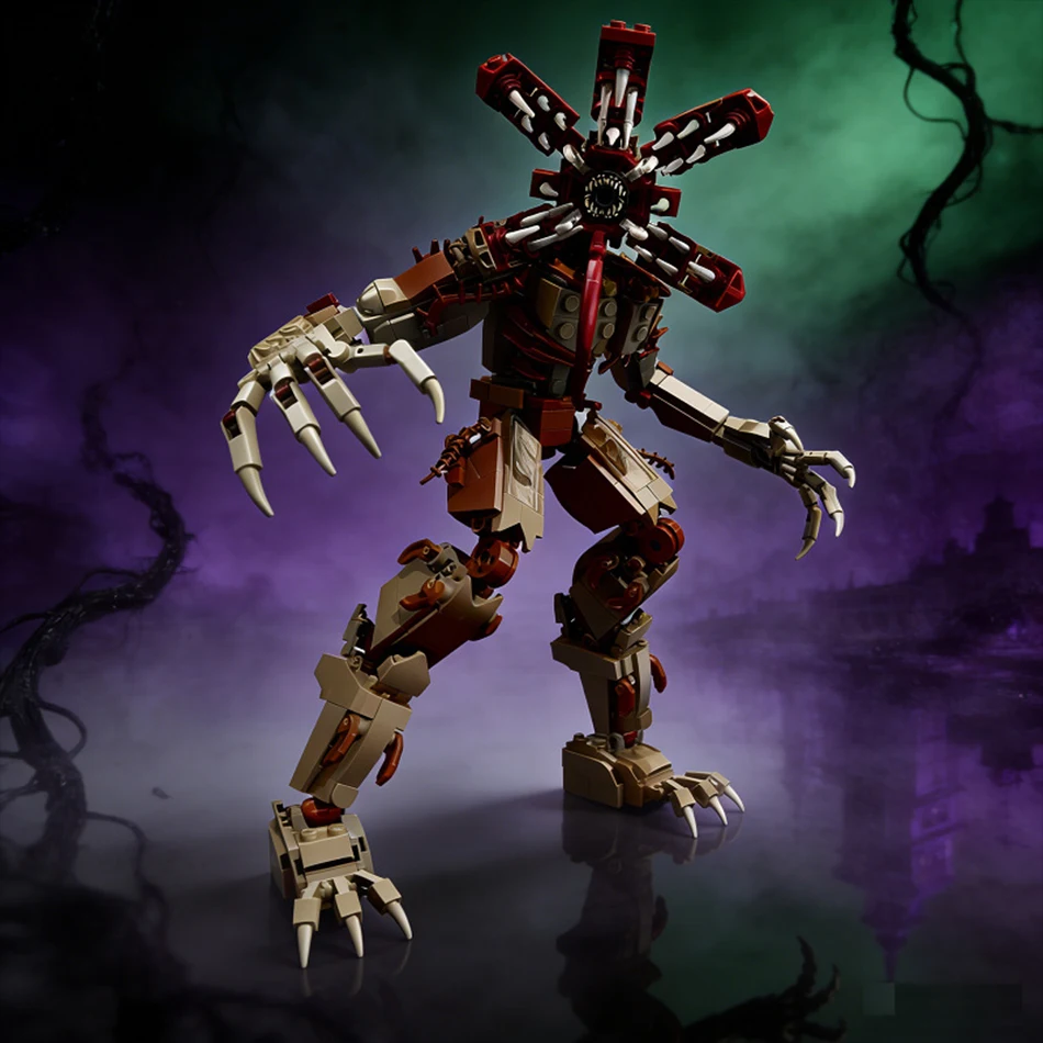 MOC Demon Dog Demogorgoned Model Building Blocks Strangered Monster Upside Down Carnivorous Plant Figures Bricks Toys Kids Gifts