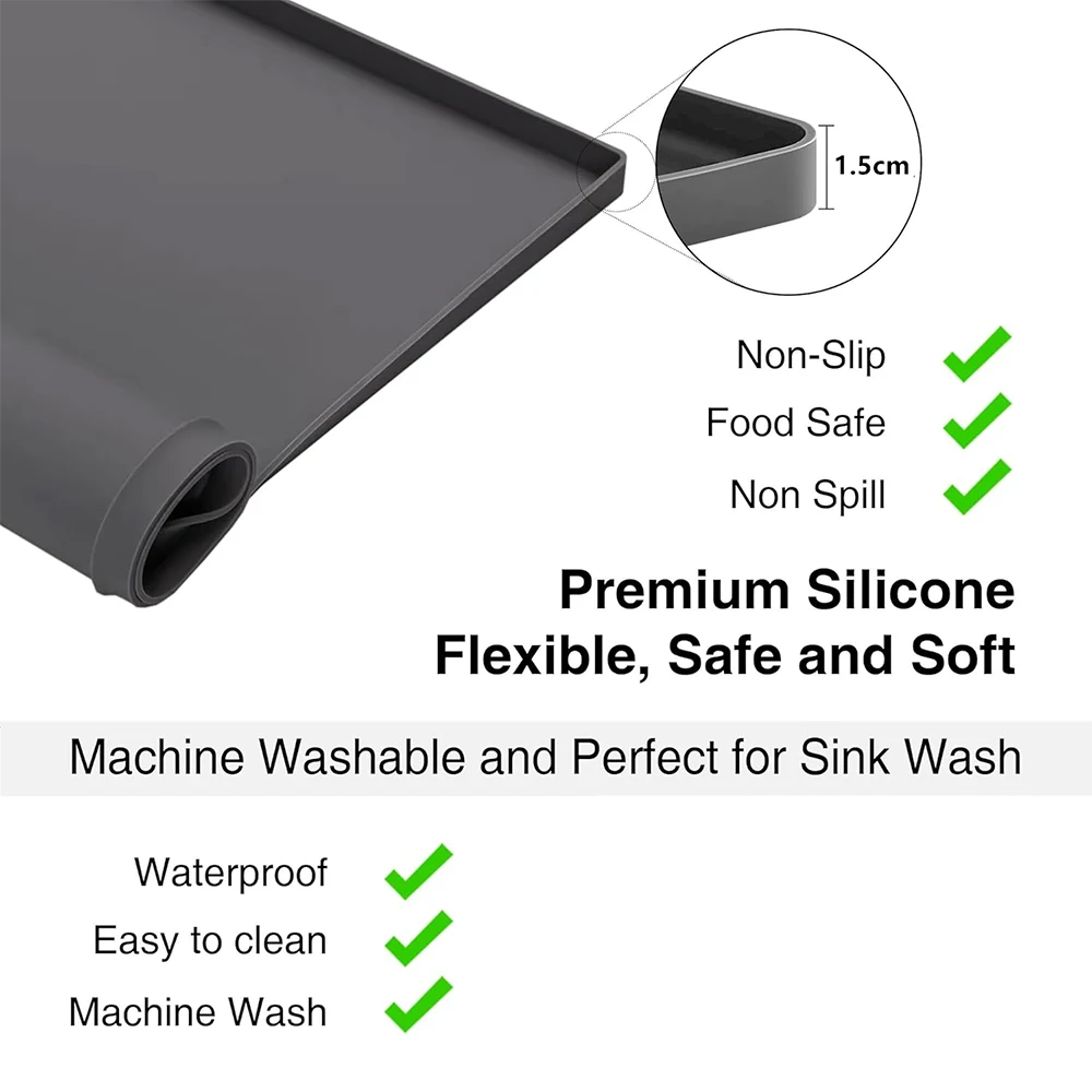 LMETJMA Washer and Dryer Topper Protector Mat Silicone Laundry Washing Machine Top Cover Non-Slip Laundry Topper Mat