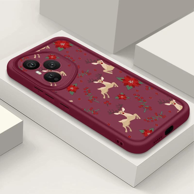 عيد الميلاد الغزلان الزهور حافظة هاتف من البولي يوريثان لهاتف Honor 400 200 Pro Magic7 Lite X8c X9c الذكية X6a X6b X6c غطاء سيليكون ناعم مقاوم للصدمات #5