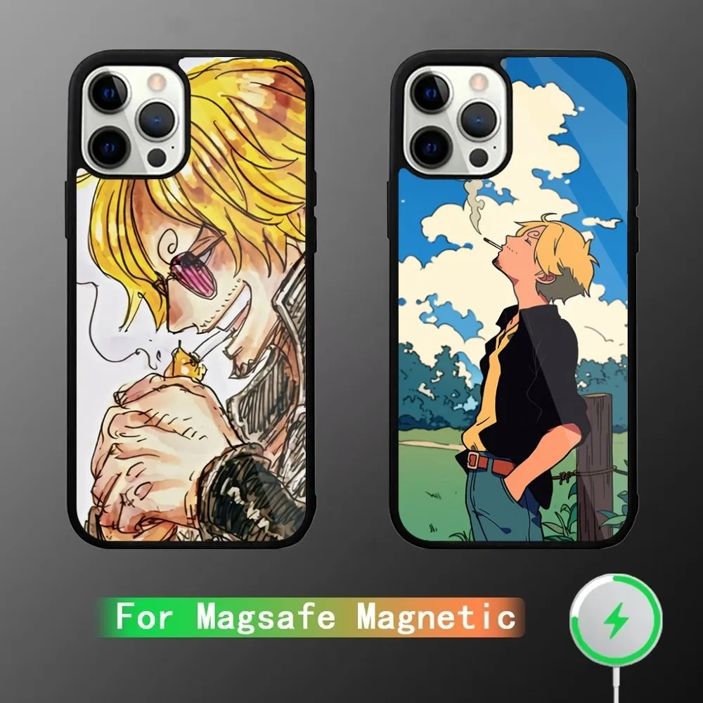 Sanji Anime O-Ones P-PieceS Phone Case For iPhone 16,15,14,13,12,11,Plus,Pro,Max Mini Magsafe Magnetic Wireless Charging