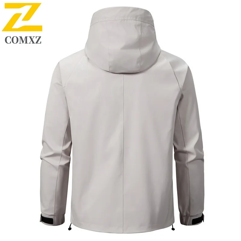 COMXZ Мужская куртка премиум-класса, удобная прочная мотоциклетная куртка для путешествий на открытом воздухе, модная повседневная стильная осенняя новая одежда с капюшоном
