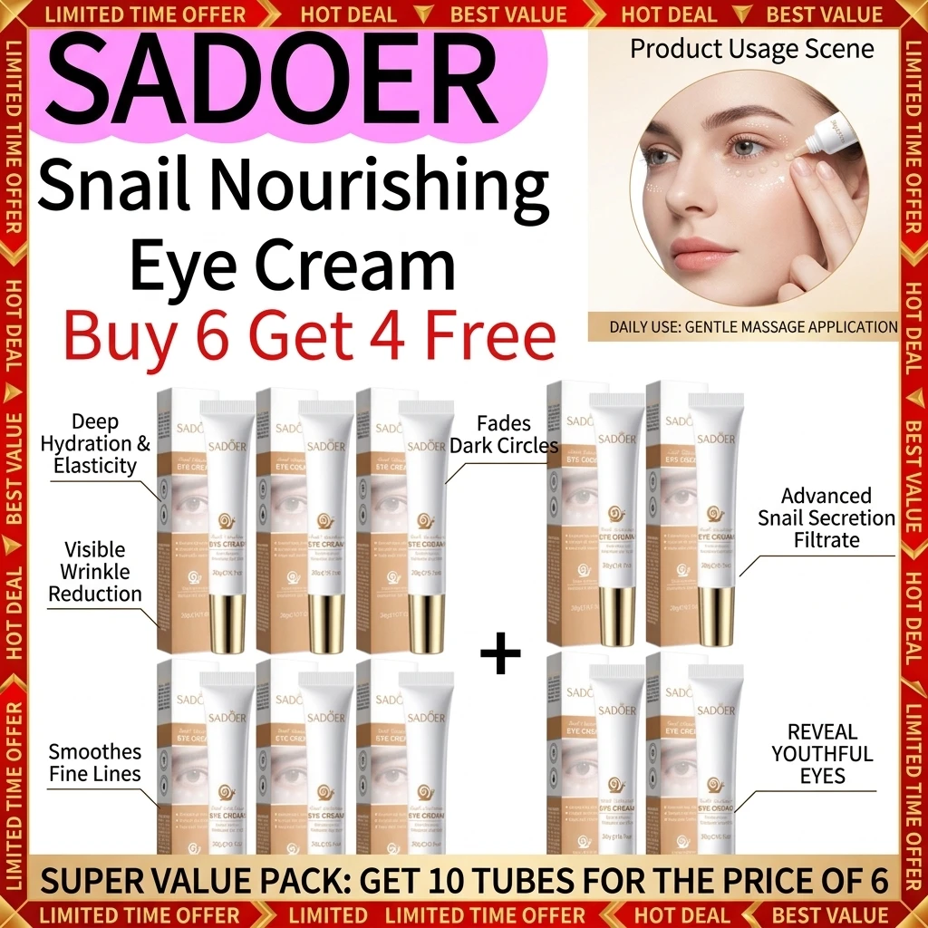 SADOER 1/3/5/10PCS (Buy 6 Get 4 Free)  Instant Eye Cream For Anti Aging Dark Circles Bags Puffiness Great Under Eye Skin Face