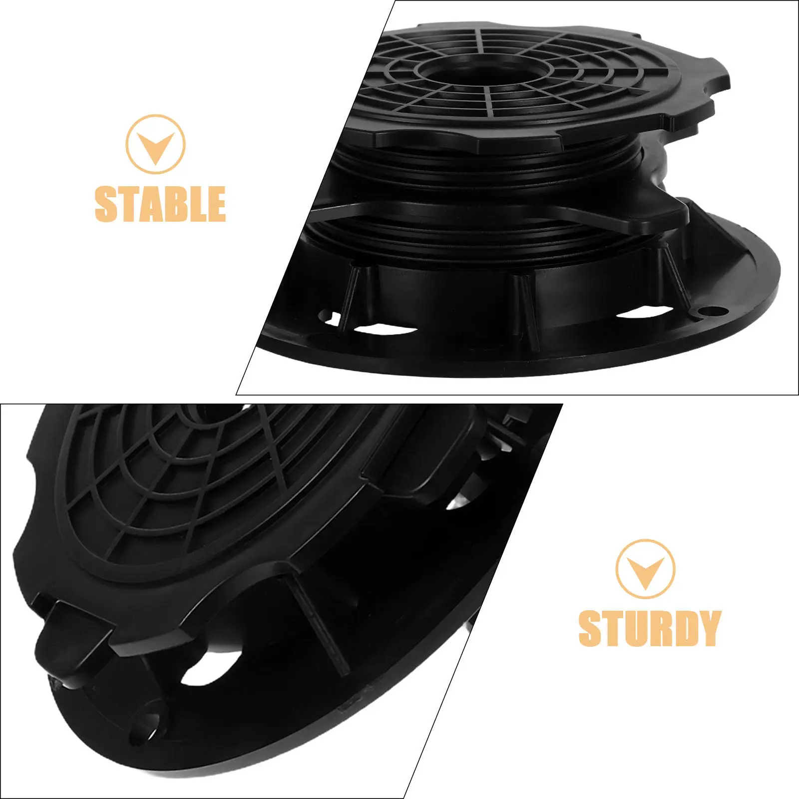 5Pcs Plastic Adjustable Deck Support Pedestal Height Adjustable Deck Foundation Base Outdoor Patio Stone Tile Floor Ground
