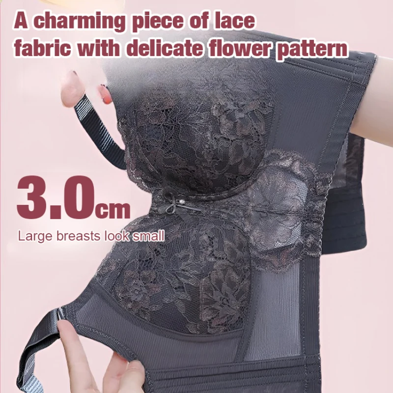 Adjustable Breast Collecting Bra Thin Models of FullCup Summer Full Cups Row Buckle